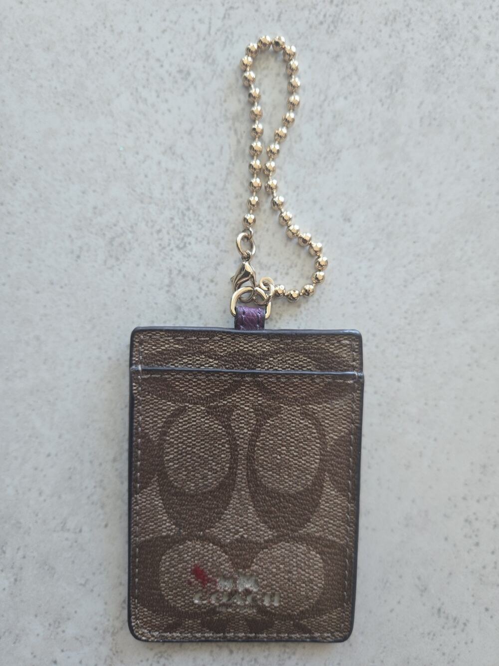 Coach Legacy Luggage ID Address Tag Bag Charm Brown Leather